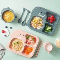 Cute Baby Dinosaur Feeding Tableware Set
