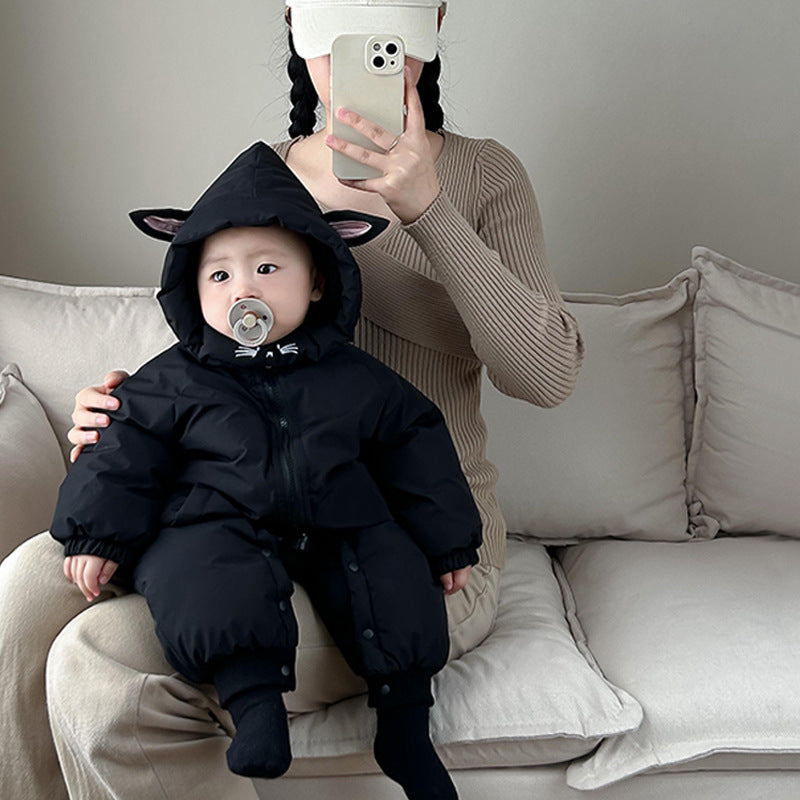 Thick Winter Baby Jumpsuit Outfit