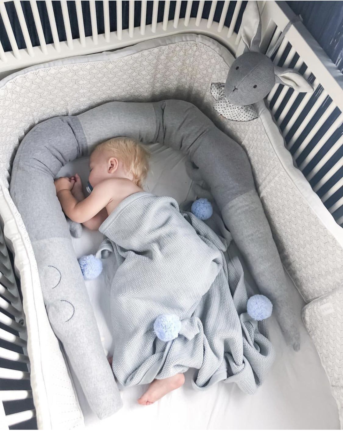 Long Plush Baby Crib Pillow